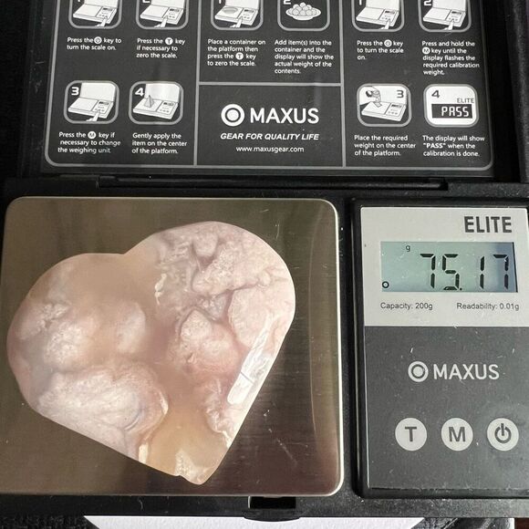 Flower Agate Heart Carving (#3)‎ - Picture 10 of 10